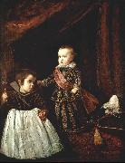 VELAZQUEZ, Diego Rodriguez de Silva y Prince Baltasar Carlos with a Dwarf r oil painting reproduction